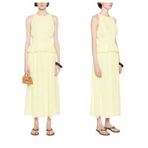 Ulla Johnson Adeline Silk midi dress, Citron, Yellow, Size 4, NWT
